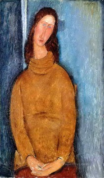 黄色いジャンパーを着たジャンヌ・エビュテルヌ 1919年 アメデオ・モディリアーニ Oil Paintings